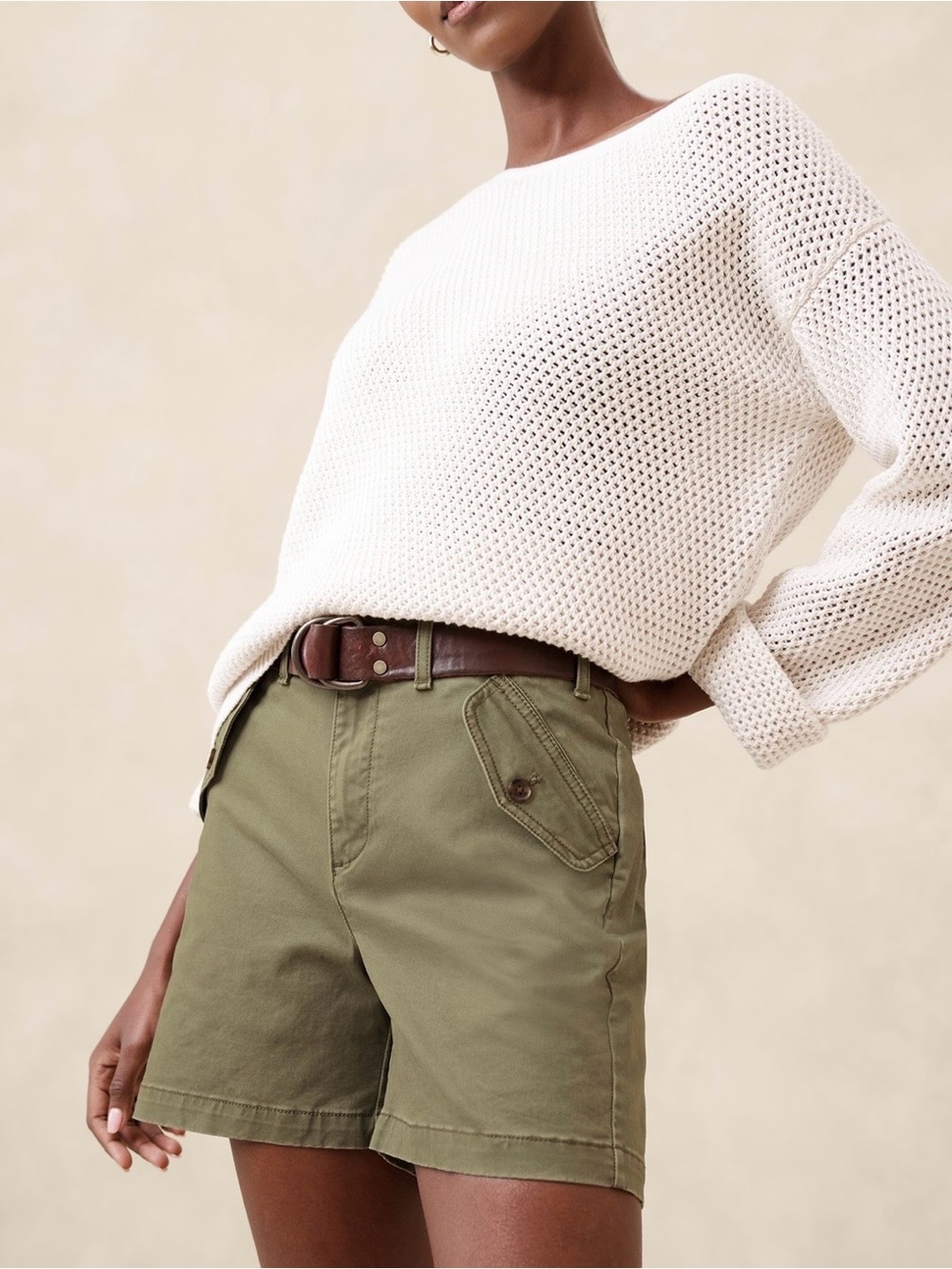 Banana Republic Authentic Chino Girlfriend Short - Desert Thym
